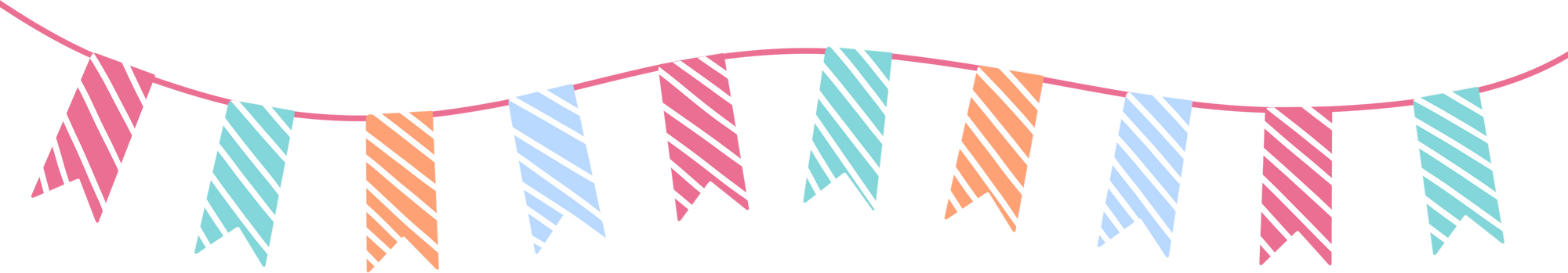 Cute and colorful stripes party banner