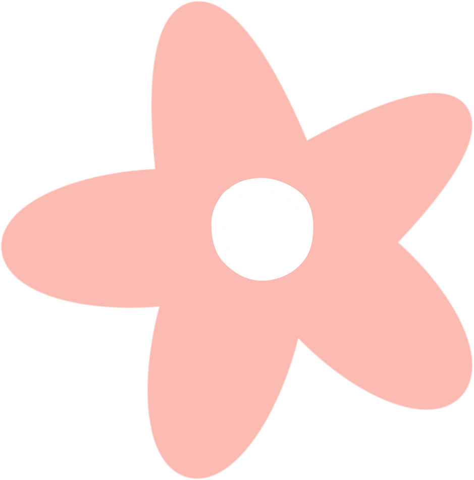 Pastel pink and white flower doodle