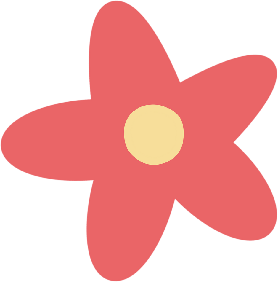 Red and yellow flower doodle